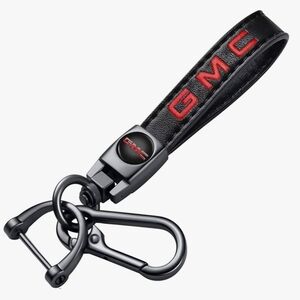GMC Black Leather Key Strap